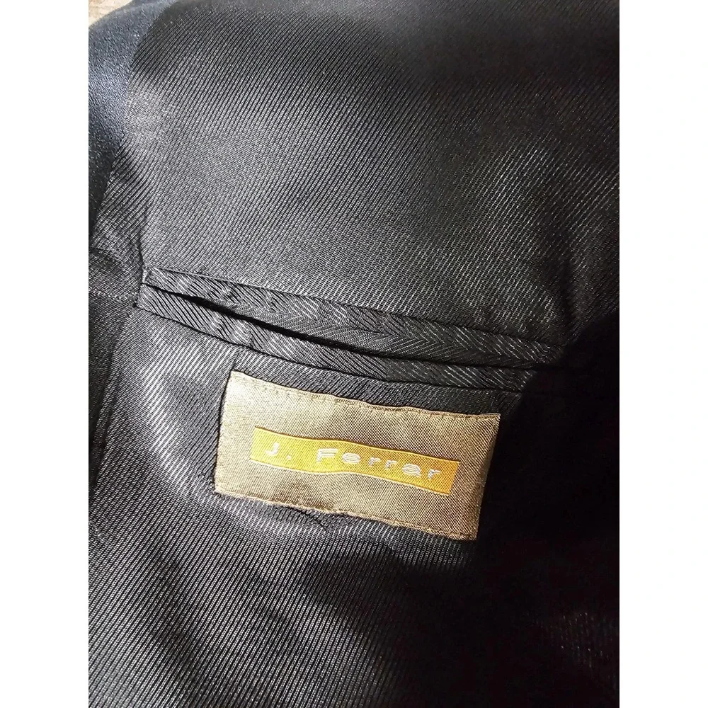 J Ferrar Suit Jacket Mens 38L (Long) Black 3 Button Classic Blazer Sports Coat